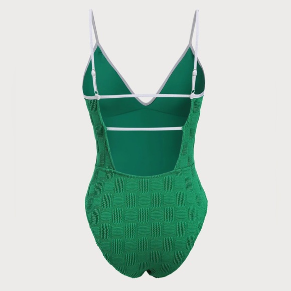 Berlook Green Textured Cut-Out One-Piece Swimsuit - Picture 6 of 10